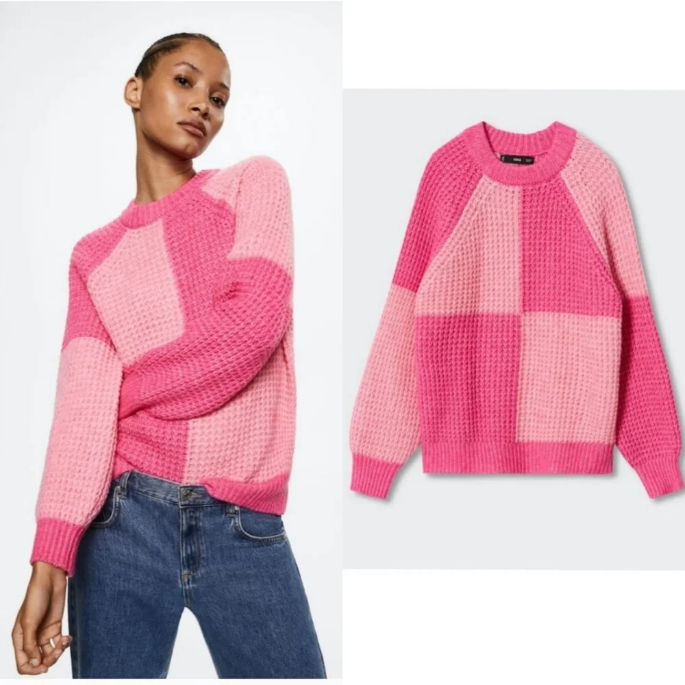 MANGO REVERSE KNIT SWEATER - Picture 1 of 3